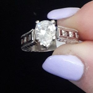 925 sterling silver drop white sapphire